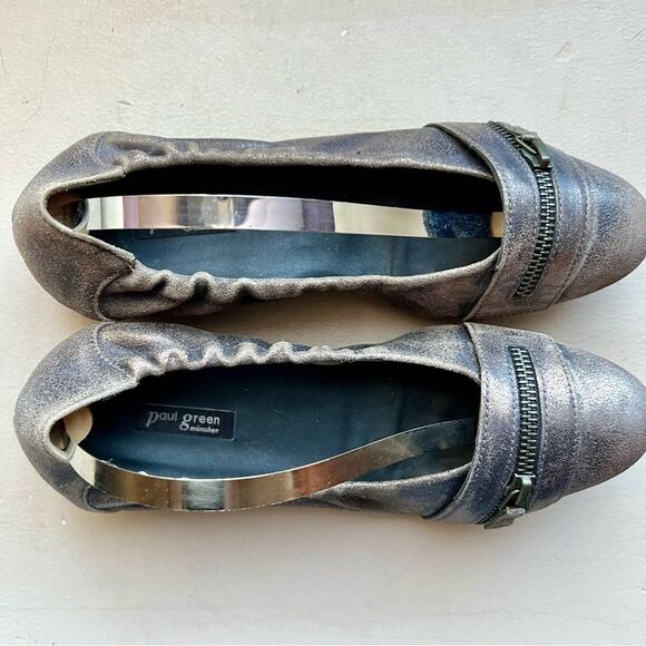 Paul Green Townsend Distressed Metallic Bronze Leather Ballet Flat UK 4.5 US 6.5 - Picture 6 of 16